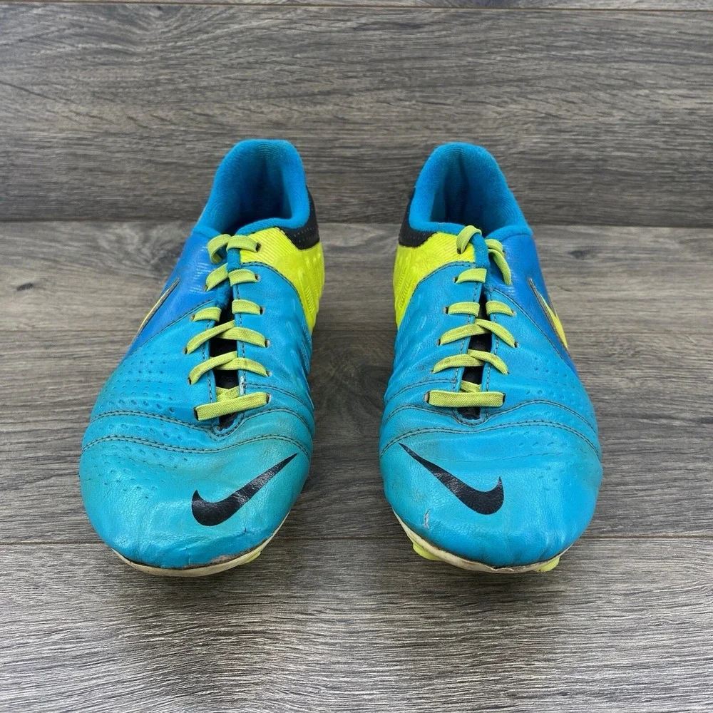 Nike Youth JR CTR360 LIbretto III Soccer Cleats Size 4 Y Blue Volt Yellow 524927